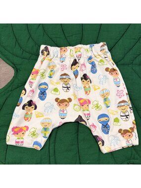 The Keiki Department 2T Kokeshi Doll Harem Shorts Handmade